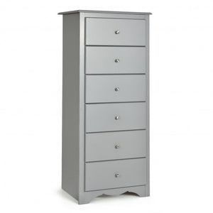 6 Drawers Chest Dresser Clothes Storage Bedroom Furniture Cabinet-Gray