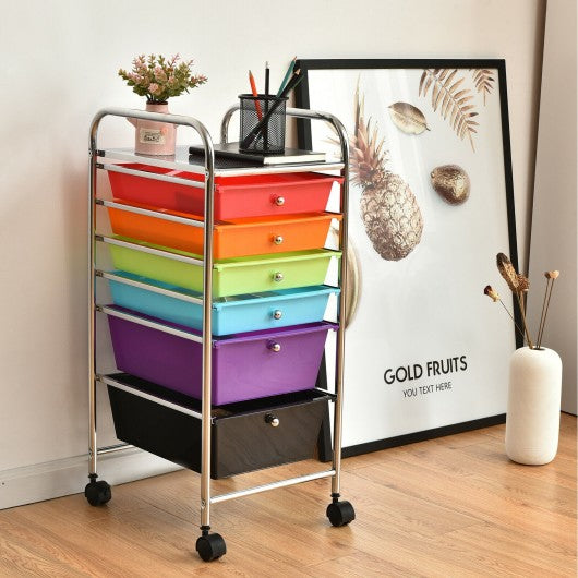 6 Drawers Rolling Storage Cart Organizer-Multicolor