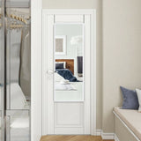 Full Length Metal Door Mirror with Adjustable Hook-White