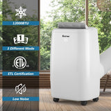 1 2000 BTU Portable Air Conditioner Multifunctional Air Cooler with Remote-White