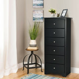 6 Drawers Chest Dresser Clothes Storage Bedroom Furniture Cabinet-Black