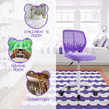 Adjustable Office Task Desk Armless Chair-Purple