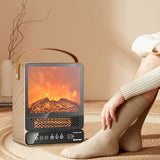 1500W Electric Fireplace Tabletop Portable Space Heater with 3D Flame Effect-Natural