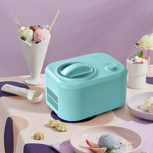 1.1 QT Ice Cream Maker Automatic Frozen Dessert Machine with Spoon-Green