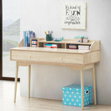 Writing Desk with Drawer Computer Wooden Desk-Natural