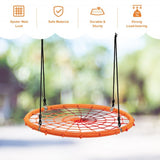 40'' Spider Web Tree Swing Kids Outdoor Play Set with Adjustable Ropes-Orange