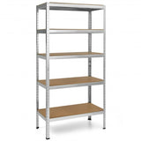 71" Heavy Duty Steel Adjustable 5 Level Storage Shelves-Silver