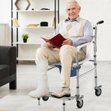 Aluminum Medical Transport Commode Wheelchair Shower Chair -White