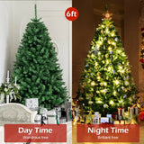 6 Feet Hinged Artificial Christmas Tree with Solid Metal Stand