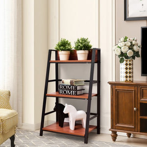 3-Tier Home Office Ladder Shelf Bookshelf Plant Display Stand Storage Shelves