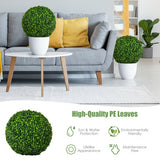 2 Pieces 15.7" Artificial Boxwood Topiary UV Protected Indoor Outdoor Balls
