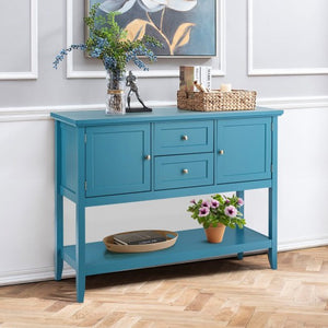 Wooden Sideboard Buffet Console Table-Blue