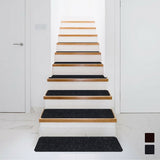 15 Pieces 30" x 8" Slip Resistant Soft Stair Treads Carpet-Black