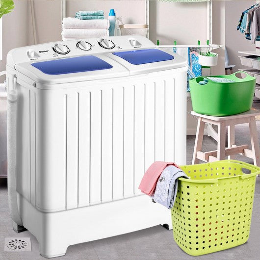 11 lbs Compact Twin Tub Washing Machine Washer Spinner