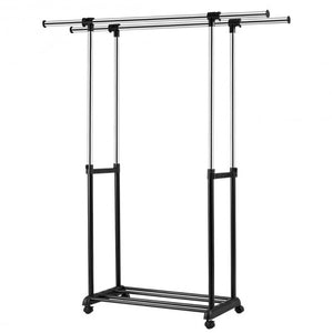 Height Adjustable Extendable Double Rail Clothes Rack