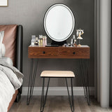 Industrial Makeup Dressing Table with 3 Lighting Modes-Coffee