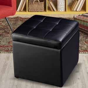 Foldable Cube Ottoman Pouffe Storage Seat