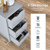 Bathroom Floor Freestanding Storage Organizer with 3 Drawers-Gray