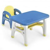 Kids Activity Table and Chair Set with Montessori Toys for Preschool and Kindergarten-Blue