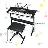 61-Key Electronic Keyboard Piano Starter Set with Stand Bench and Headphones