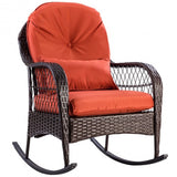 Outdoor Wicker Rocking Chair w/ Cushion