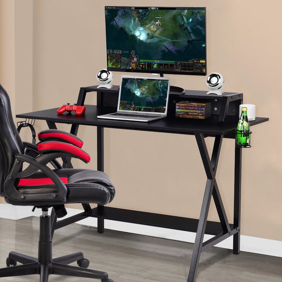 All-in-One Professional Gaming Desk with Cup & Headphone Holder