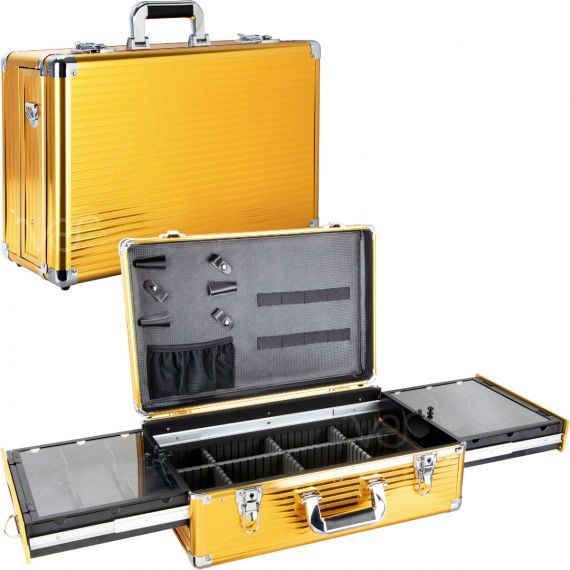 UPGRADED PROFESSIONAL BARBER PORTABLE TRAVEL CASE WITH SLIDING CLIPPER TRAY