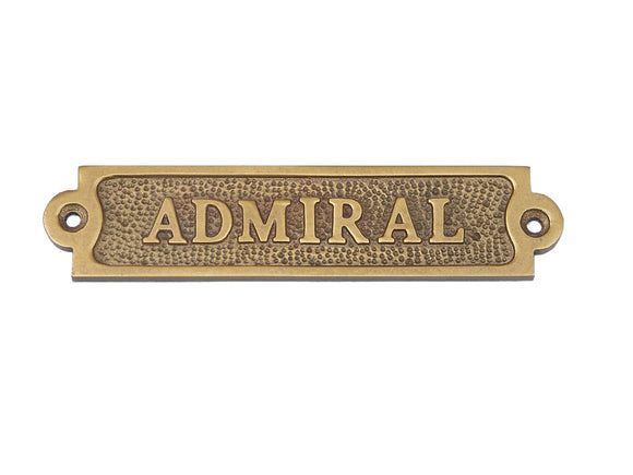 Antique Brass Admiral Sign 6"