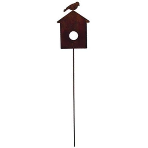 Bird House - Rusted Garden Stake