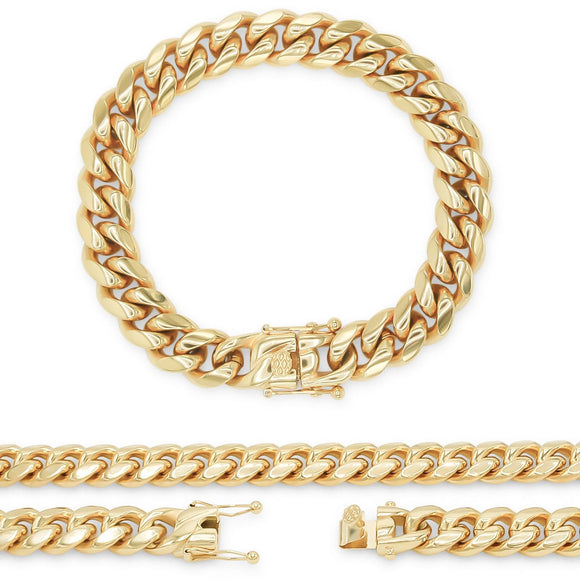 Cuban Link 14K Gold Plated Bracelet 8.5