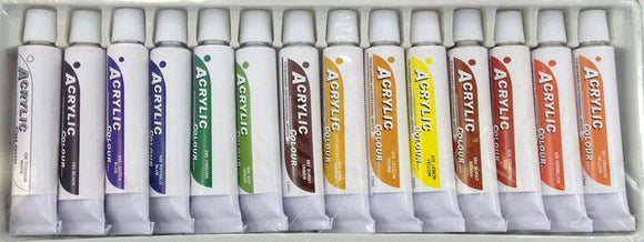 14 COLORS ACRYLIC PAINTS 12 ml- Pack of 10