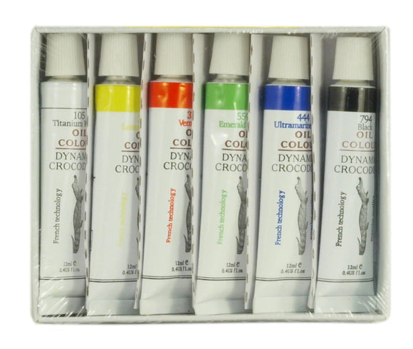 6 Color Oil Paint Set 12 ml Tubes Artist Draw Painting Rainbow Pigment- Pack of 2