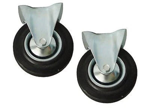 2 Piece 3" Rubber Caster Wheels Stationary Steel Top Plate Replacement