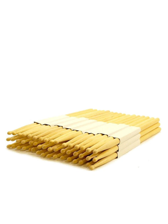 12 PAIRS - 2A WOOD TIP NATURAL MAPLE DRUMSTICKS-ZENISON